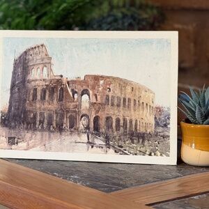 Original Watercolor Painting Roman Colosseum 12 x 8